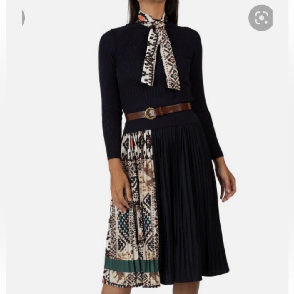 Dalia McPhee Pleated Skirt Sweater Dress